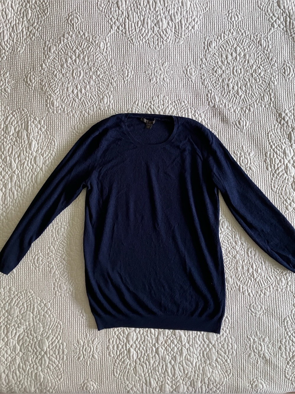 Louis Vuitton Navy and Gold Logo Tag Crewneck